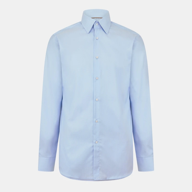 Image of Boss Mens Long Sleeve Tailored Fit Shirt Light/Blue male 15 inch