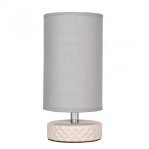 Image of Zig-Zag Grey Table Lamp with Grey Shade