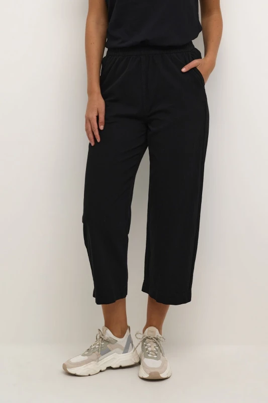 Image of Kaffe Womens Naya Culotte Trousers in Black Size: 14 Black Female 14