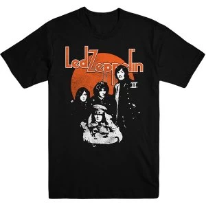 Image of Led Zeppelin - Orange Circle Unisex Medium T-Shirt - Black