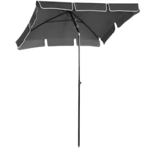 Image of Outsunny Aluminium Sun Umbrella Parasol Patio Rectangular Tilt 2M x 1.25M Grey