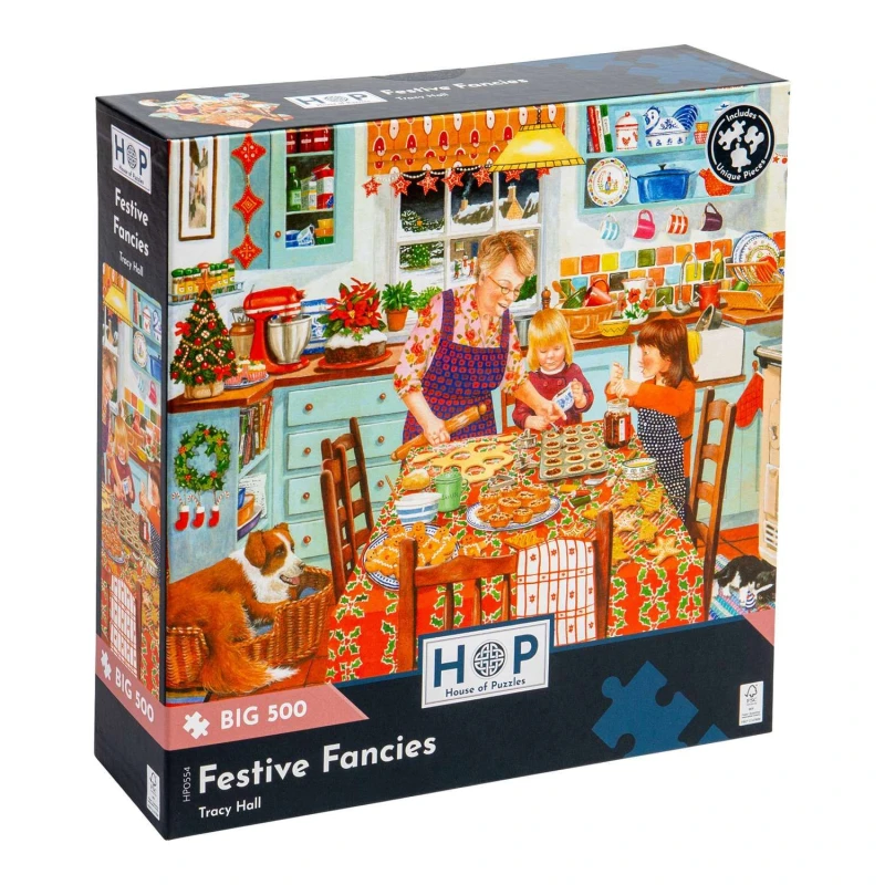 Image of The House Of Puzzles Festive Fancies, BIG 500 Piece Jigsaw Puzzle Multi unisex