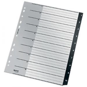 Image of Leitz Dividers Recycle A4 Black Polypropylene 1 to 10