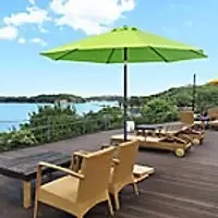 Image of OutSunny Patio Umbrella Aluminium, Glass Fibre, Polyester Fabric Green