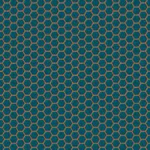 Image of Contour Antibac Hexagon Lattice Teal Wallpaper Paper