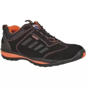 Image of Portwest Mens Steelite Lusum S1P HRO Suede Safety Shoes (6 UK) (Black/Orange) - Black/Orange