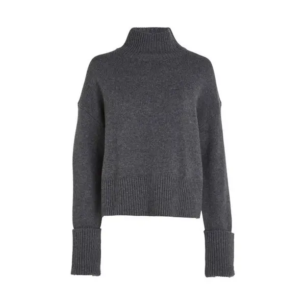 Image of Calvin Klein CASHMERE BLEND TURTLENECK SWEATER Jumpers 10 (S) Grey 31246402350