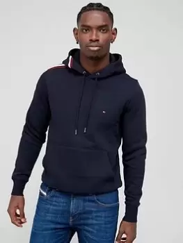 Image of Tommy Hilfiger Global Stripe Hoodie - Navy, Size S, Men