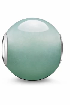 Image of Ladies Thomas Sabo Sterling Silver Karma Beads - Green aventurine Bead K0049-010-6