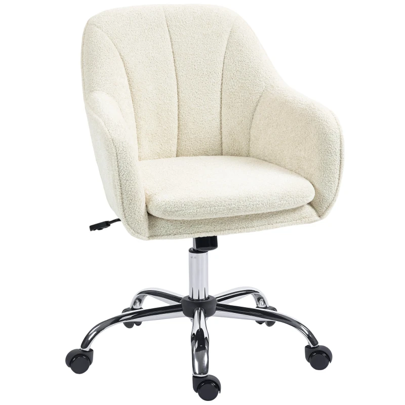 Image of HOMCOM HOMCOM Velvet Office Chair, Makeup Vanity Chair with Tub Back in Beige Beige One Size Unisex 5063603359697
