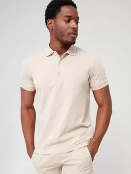 Image of BOSS Paule 4 Slim Fit Polo Shirt - Beige , Beige, Size S, Men