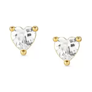 Image of Nomination Sentimental Gold Plated Heart CZ Stud Earrings