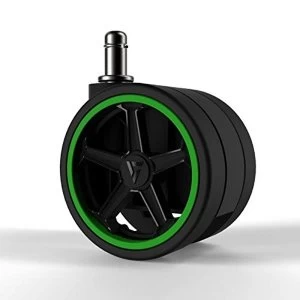 Image of Vertagear Racing Series 65mm/2.5" PU Caster Wheels Green Edition - 5pcs