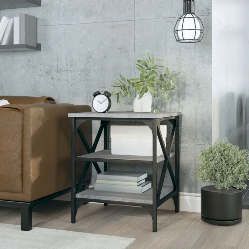 Image of VIDAXL Side Table Grey Sonoma 40x42x50cm Engineered Wood Vidaxl 8720845718084