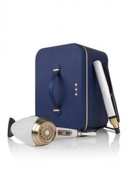 Image of Ghd Platinum+ and Helios Hair Dryer Limited Edition Iridescent White Deluxe Gift Set