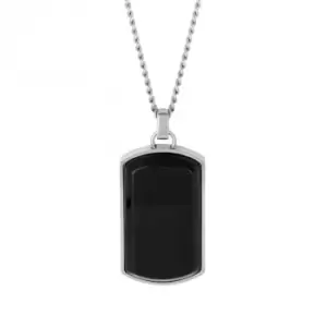 Image of Dog Tag Black Onyx Necklace N4546B