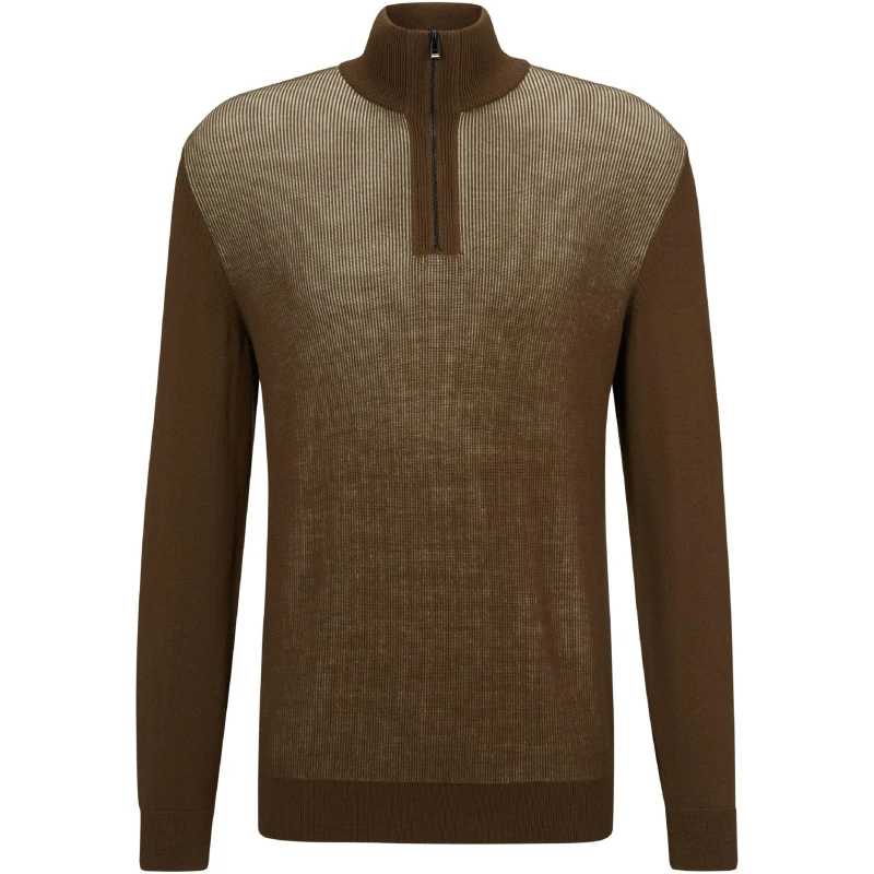 Image of Boss Mens Ofilato Turtle Neck Jumper Open Green male S