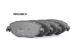 Image of RIDEX Brake pad set FORD,JAGUAR 402B0018 1121894,1126718,1204843 1250688,1521531,1522062,1783849,1S712K021AA,1S712K021AB,1S712K021AC,1S7J2K021AA