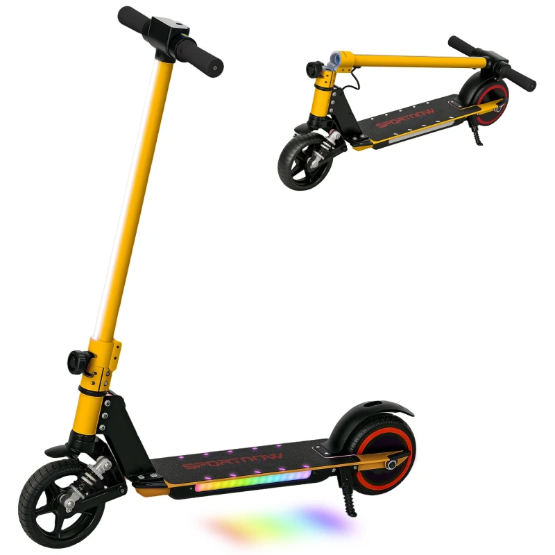 Image of SPORTNOW Folding Electric Scooter w/ LED Lights & Display in Gold Gold Unisex