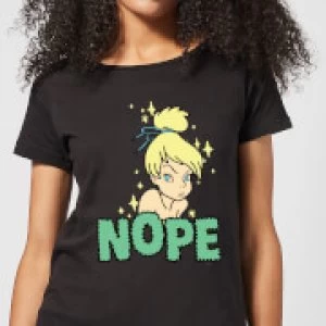 Image of Disney Peter Pan Tinkerbell Nope Womens T-Shirt - Black - M