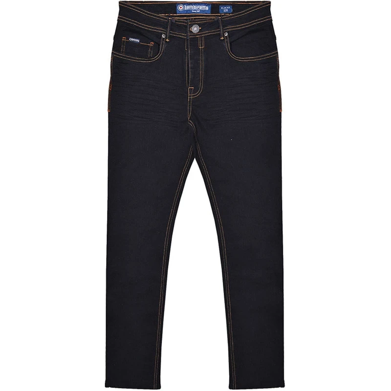 Image of Lambretta Lambretta Men Stafford Slim Jeans in Black Size: 34R Black 34R Male 5063703945967