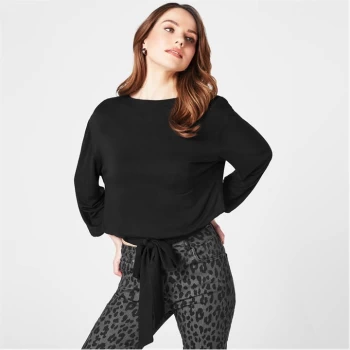 Image of Biba Tie Jersey Top - Black