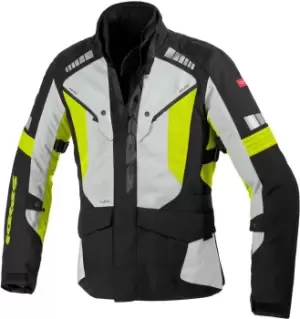 Image of Spidi H2Out Outlander Motorcycle Textile Jacket, black-grey-yellow, Size XL, black-grey-yellow, Size XL