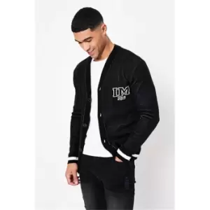Image of I Saw It First Black Mens Varsity Cardigan - Black