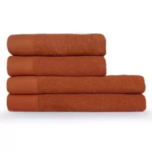 Image of Textured Weave 4 Piece Hand/Bath Towel Set Pecan