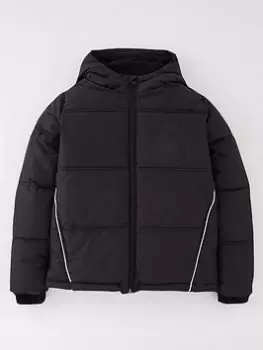 Image of BOSS Boys Padded Jacket - Black, Size Age: 10 Years