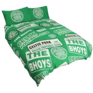 Image of Celtic FC Patches Double Duvet Set (Double) (Green) - Green