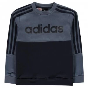 Image of adidas Large Logo Crew Sweatshirt Junior Boys - BlueMarl/Navy