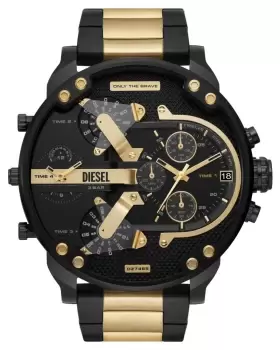 Image of Diesel DZ7465 Mr. Daddy 2.0 Black and Gold PVD Plated Watch
