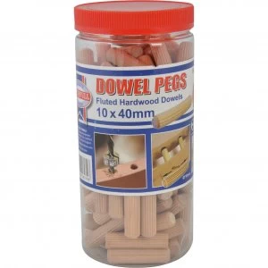Image of Faithfull Fluted Wood Dowels 10mm 40mm Pack of 100