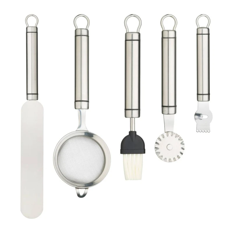 Image of KitchenCraft 5pc Stainless Steel Professional Kitchen Tool Set in Silver Silver Unisex