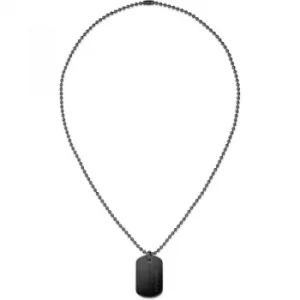 Image of Mens Tommy Hilfiger Black Ion-plated Steel Necklace