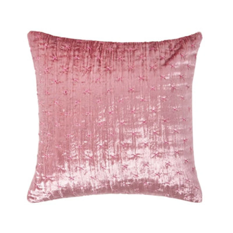 Image of HOMESCAPES Homescapes - Blush Pink Crushed Velvet Cushion Cover, 40 x 40cm - Pink SF2048B