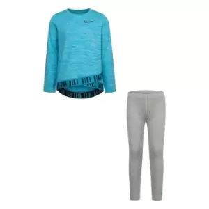 Image of Nike T Shirt and Leggings Set Baby Girls - Blue