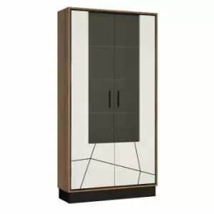 Image of Brolo Tall Wide Glazed Display Cabinet, white