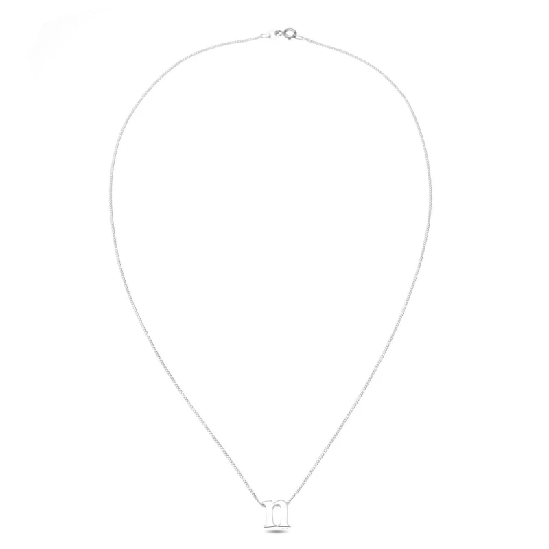 Image of Be You Sterling Silver lowercase Initial Necklace Silver female Z