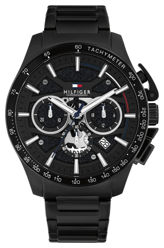 Image of Tommy Hilfiger 1792262 BANK Quartz Chronograph (44mm) Black Watch