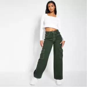 Image of I Saw It First Pocket Cargo Jean - Green