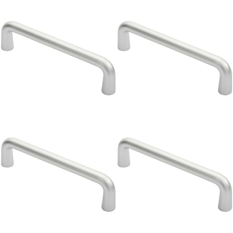 Image of Loops 4x Rounded D Shaped Bar Handle 225 x 19mm Diameter Satin Anodised Aluminium Multi