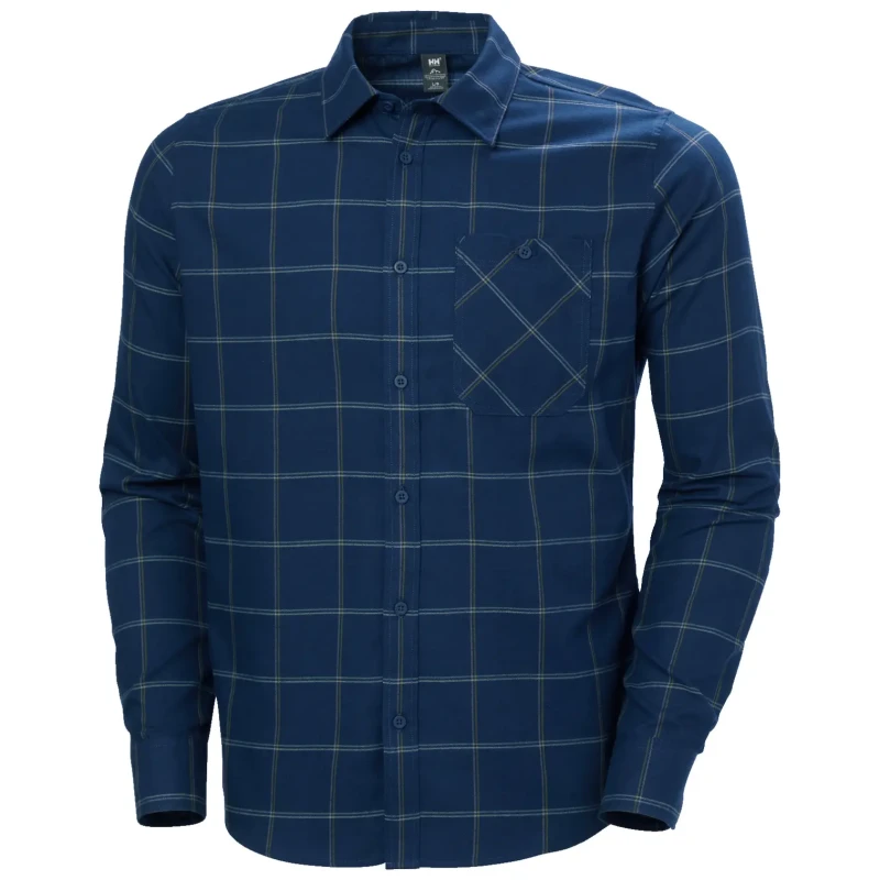 Image of Long sleeve shirt Helly Hansen Aker Flannel Bleu Male S