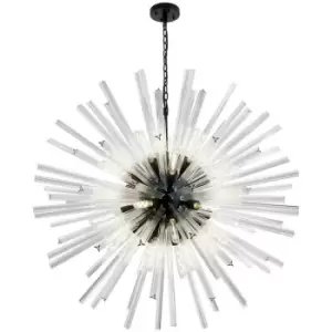 Image of Luminosa Hornby 32 Light E27, Round Ceiling Pendant Matt Black, Clear Glass