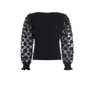 Image of French Connection Juri Mozart Slash Neck Jumper - Black