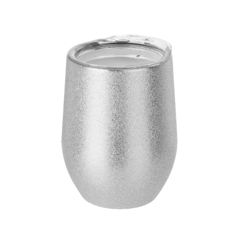 Image of Treat Republic Insulated Stemless Glitter Wine Tumbler Silver