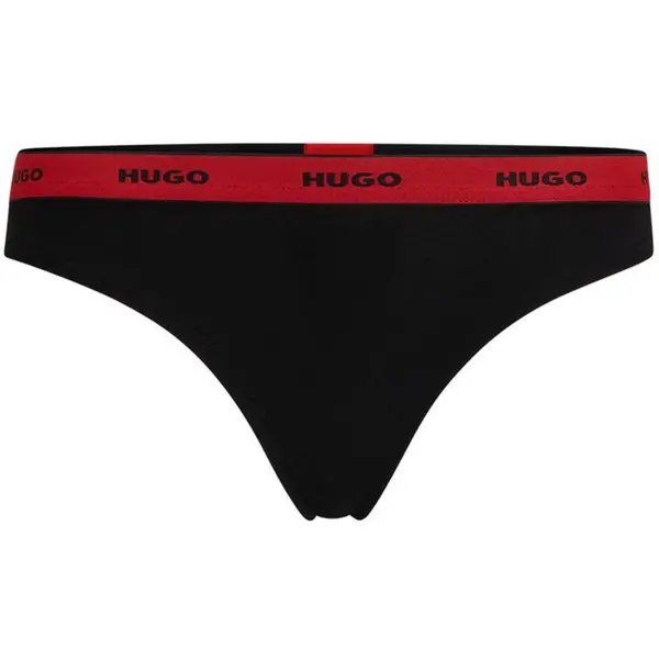 Image of Hugo Regular Rise Thong - Black 16