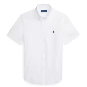 Image of Polo Ralph Lauren Polo Ralph Lauren Short Sleeve Poplin Shirt Mens - White