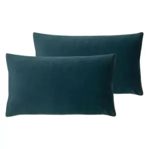 Image of Evans Lichfield Sunningdale Twin Pack Polyester Filled Cushions Kingfisher 30 x 50cm